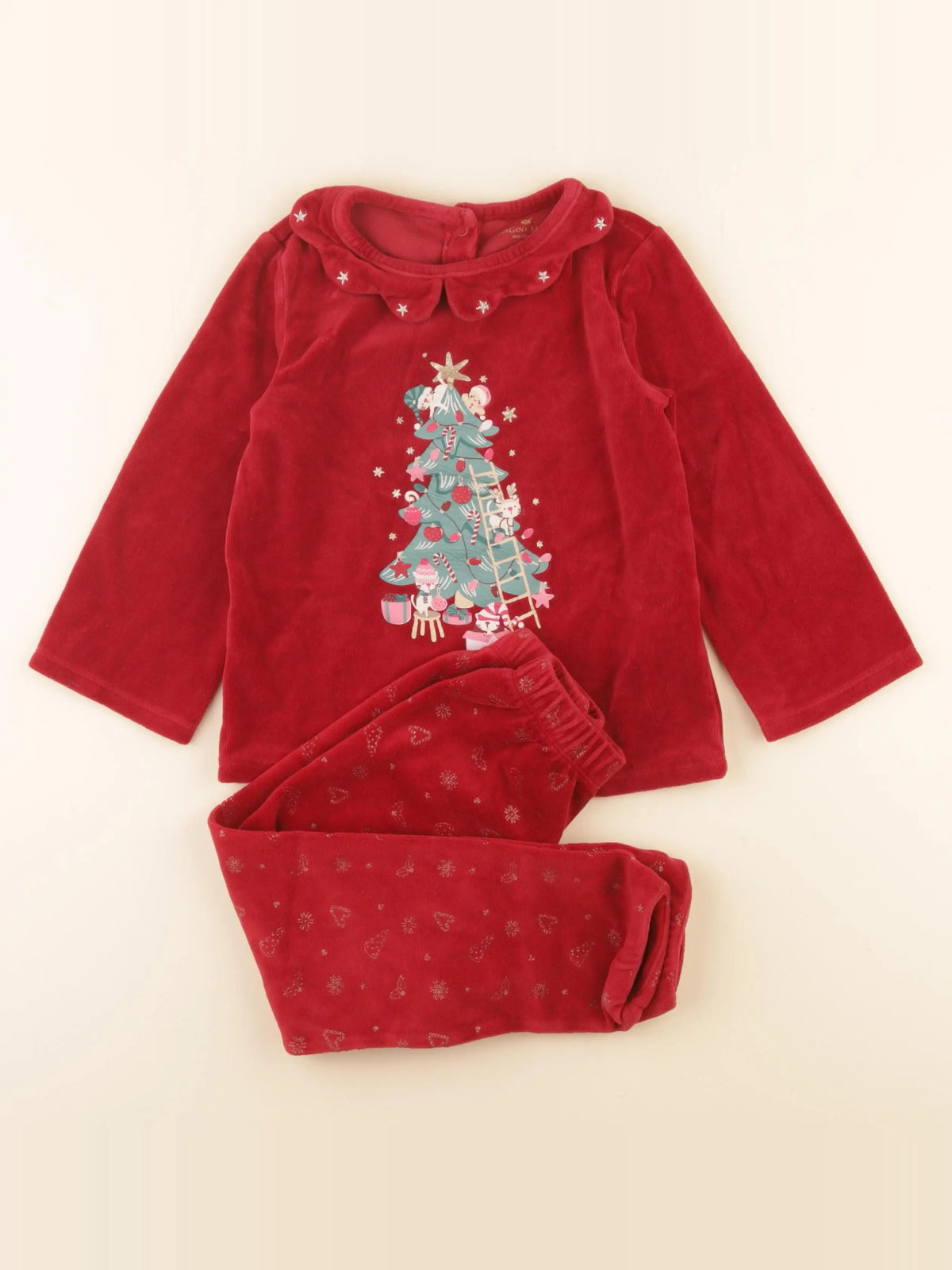 Sergent Major - pyjama velours rouge - 5 ans
