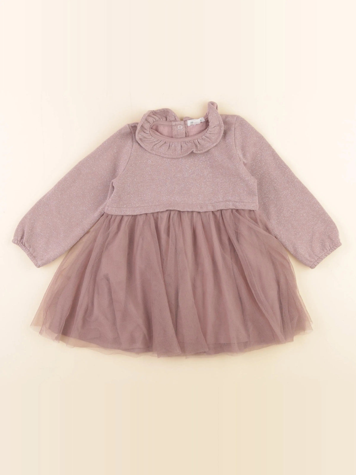 Vertbaudet - robe rose, argent - 36 mois