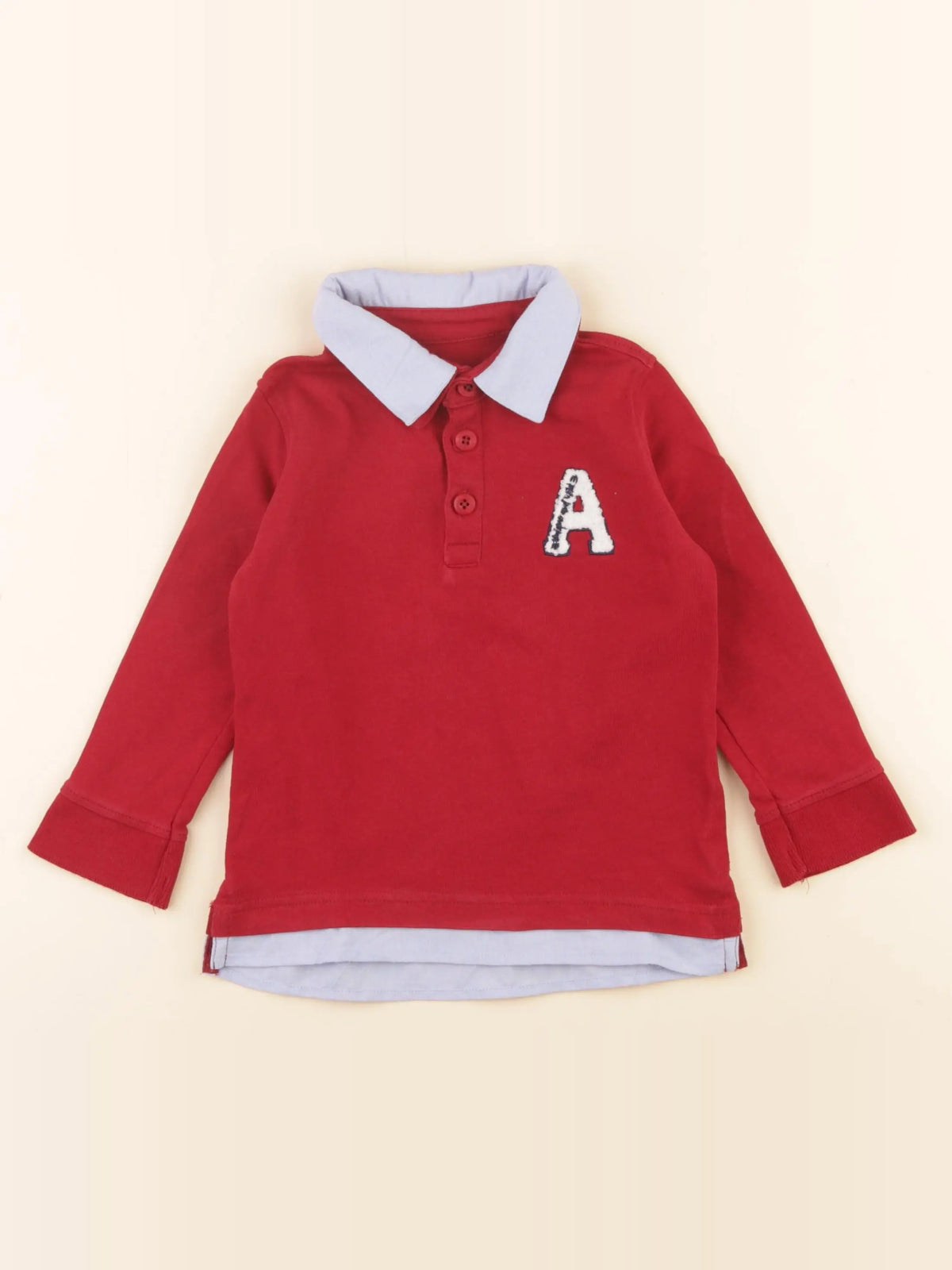 Vertbaudet - polo rouge, bleu - 3 ans