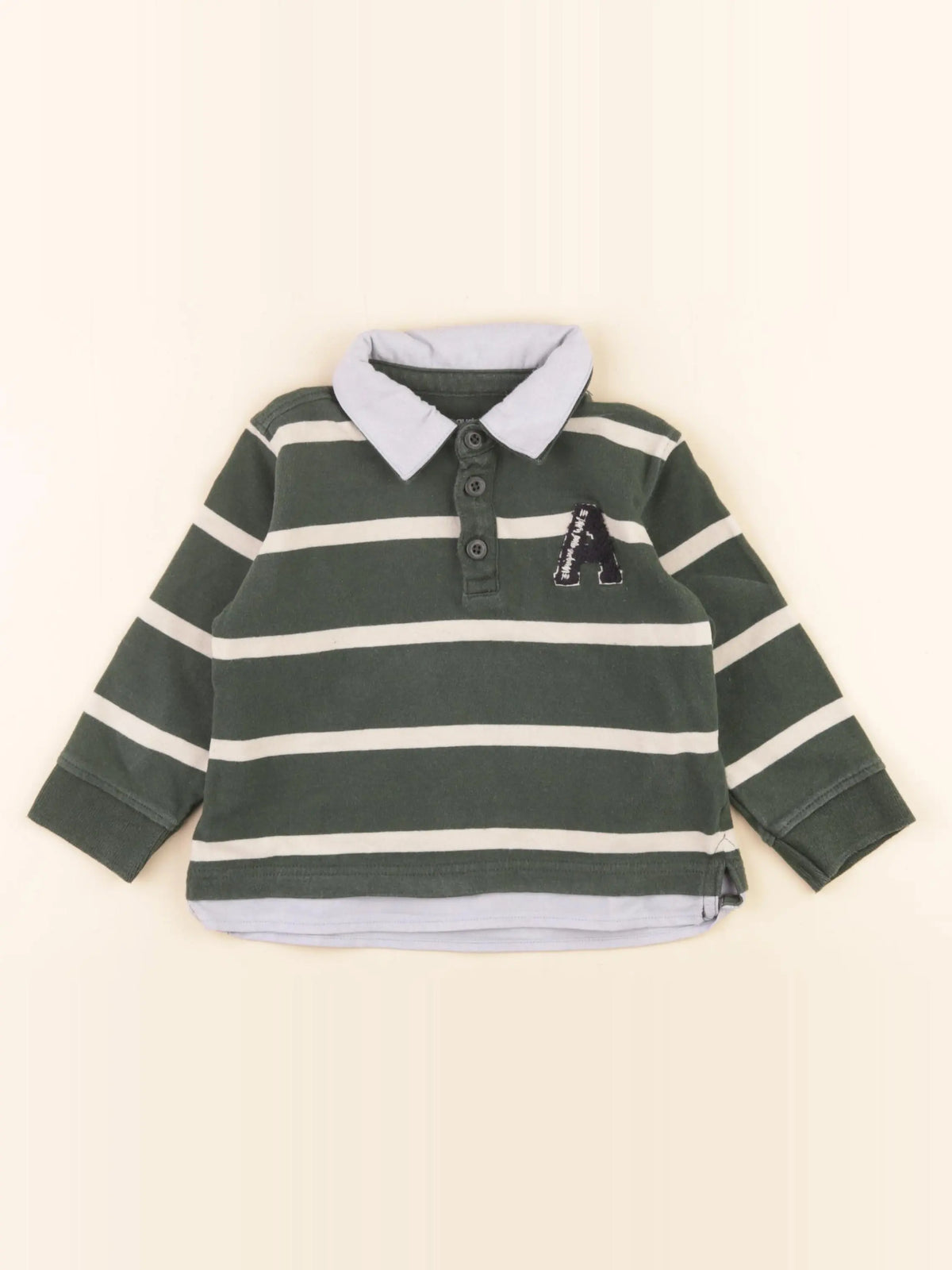 Vertbaudet - polo vert, bleu - 3 ans