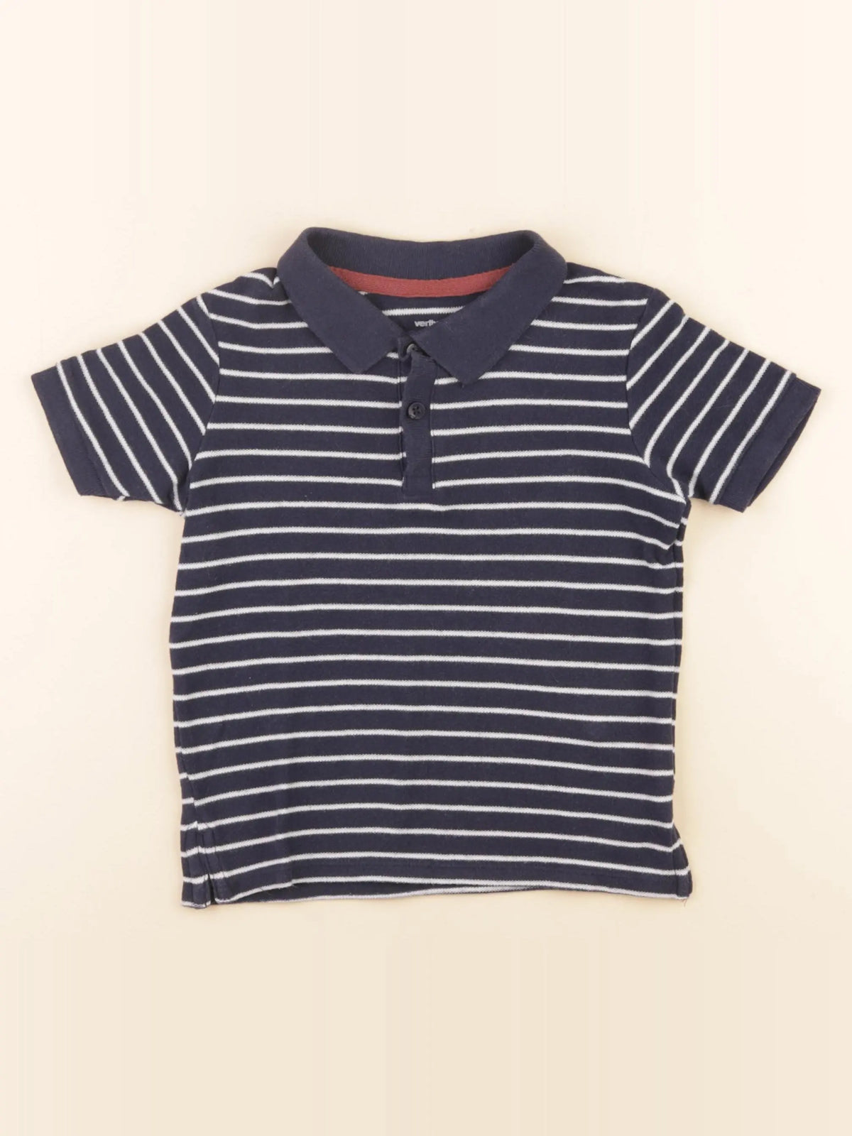 Vertbaudet - polo bleu, blanc - 4 ans