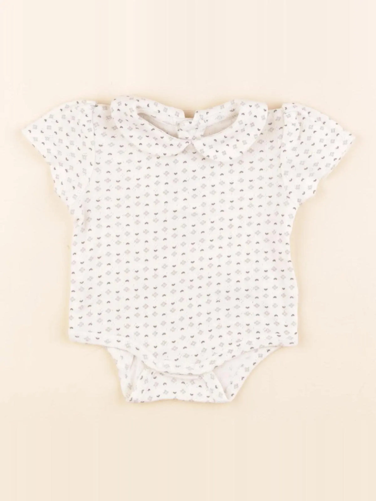 Vertbaudet - body à col beige - 1 mois