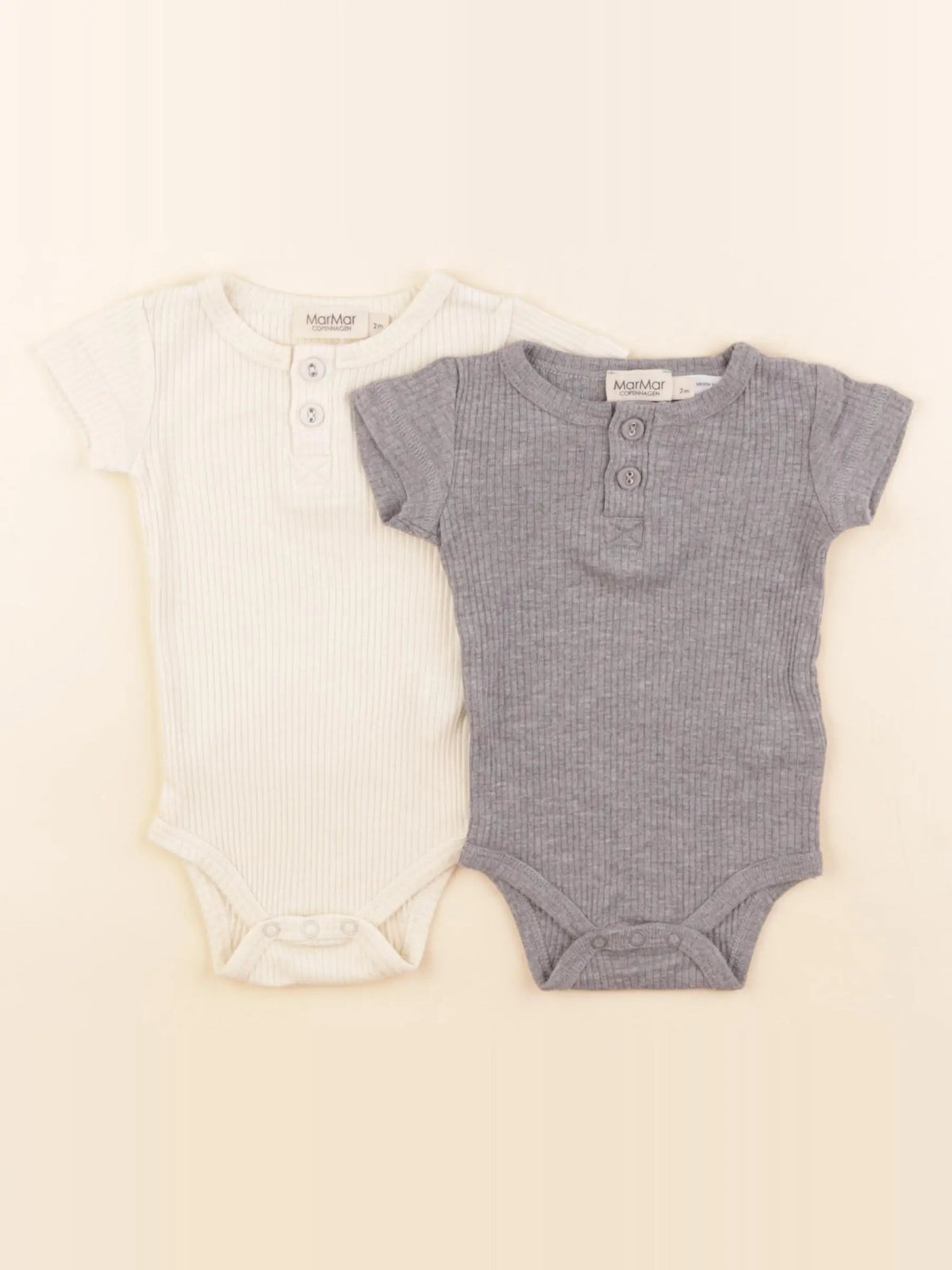 Marmar - lot de 2 bodies en coton gris - 2 mois
