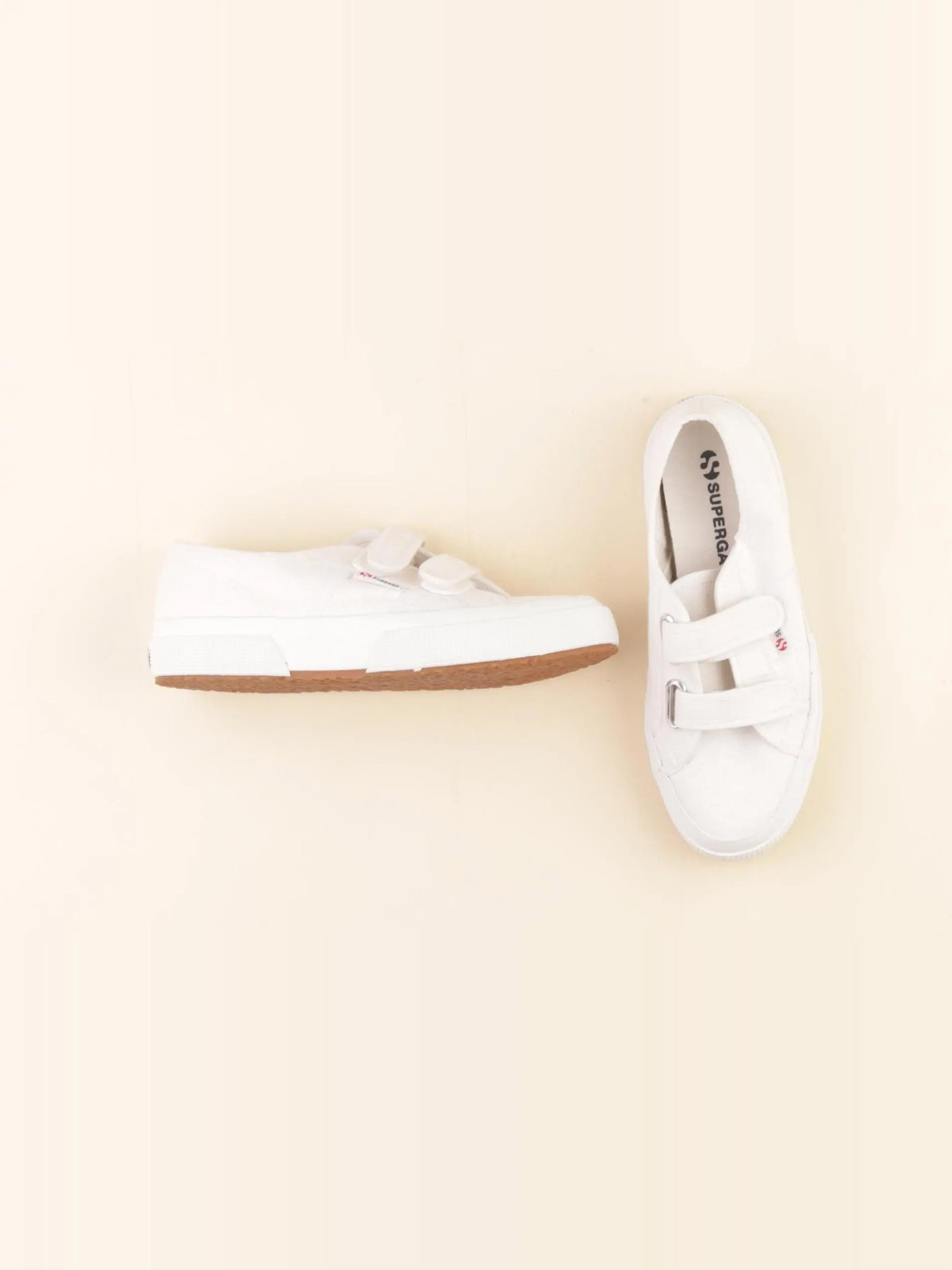 Superga - tennis à scratch/ lacets blanc - pointure 34