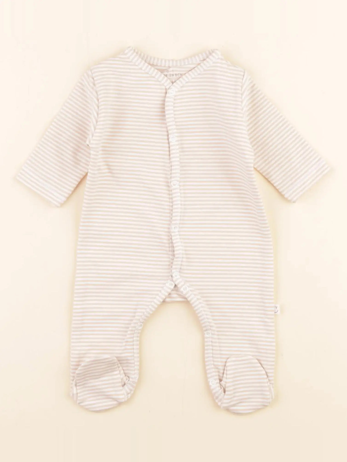 Little Cotton Clothes - pyjama coton beige - 0/1 mois