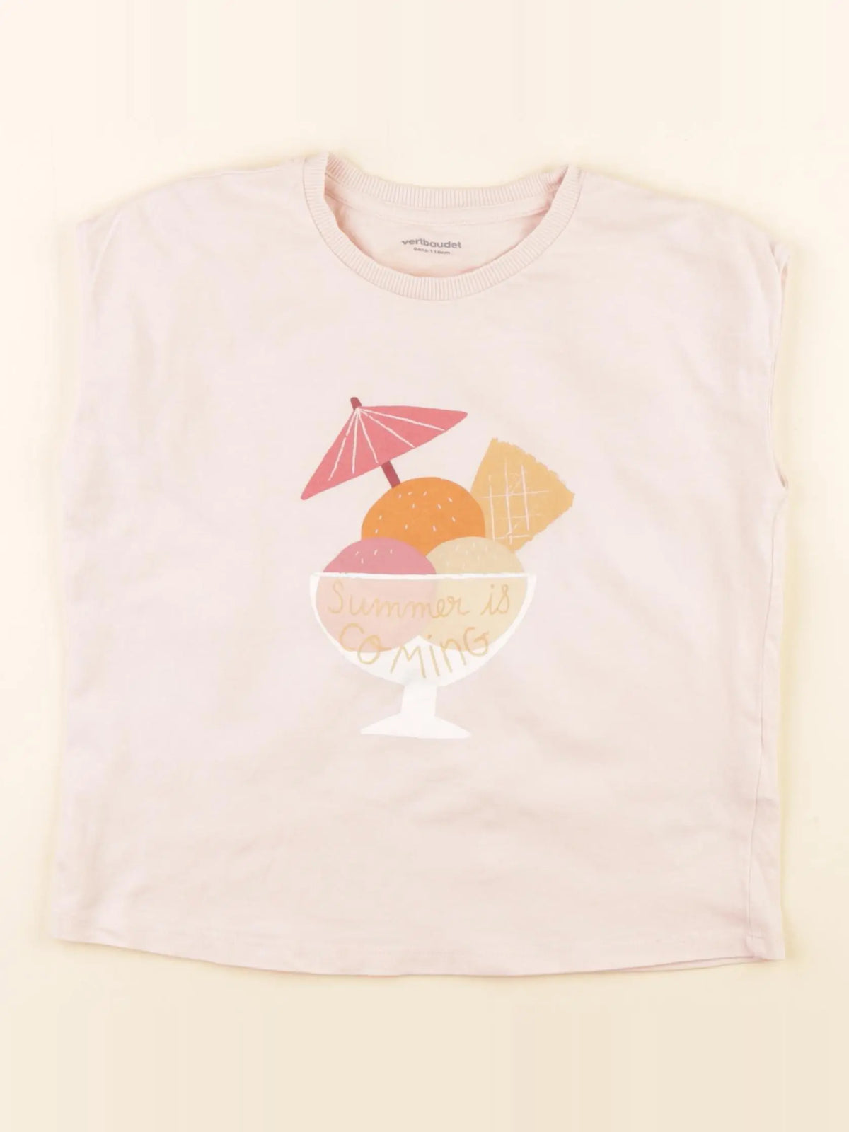 Vertbaudet - tee-shirt rose - 6 ans