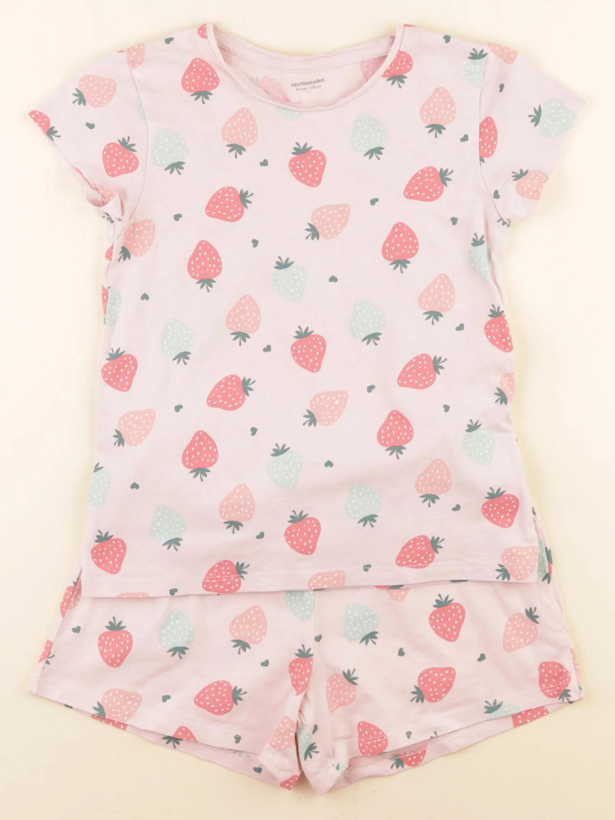 Vertbaudet - pyjama coton rose - 8 ans