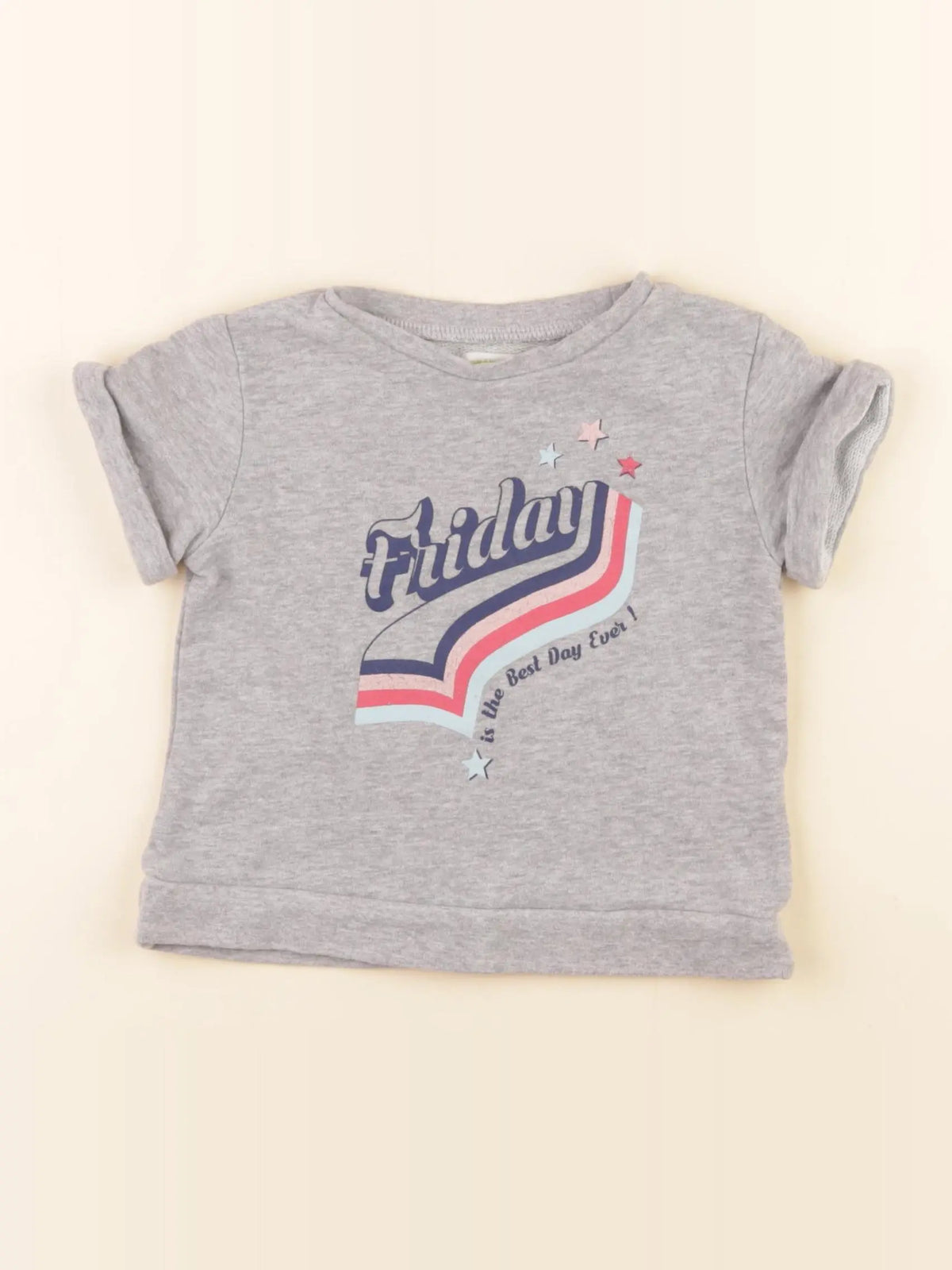 Vertbaudet - tee-shirt gris - 2 ans