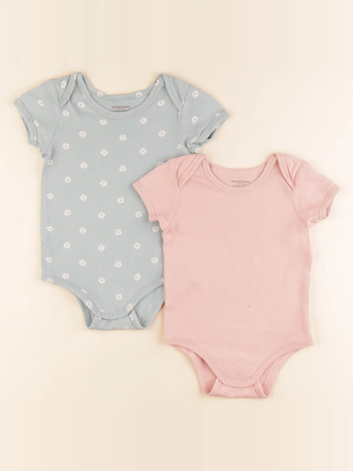 Vertbaudet - lot de 2 bodies en coton multicolore - 24 mois