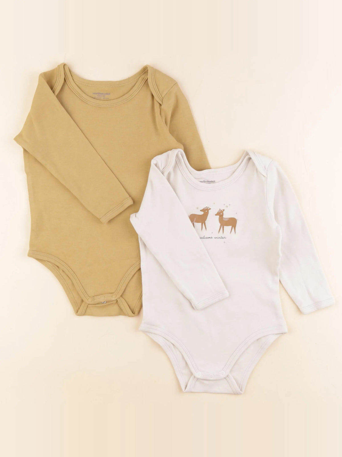 Vertbaudet - lot de 2 bodies en coton multicolore - 24 mois