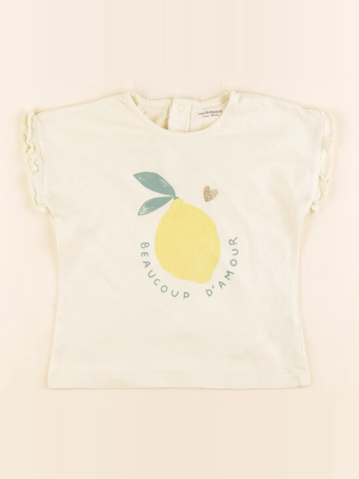 Vertbaudet - tee-shirt jaune - 2 ans