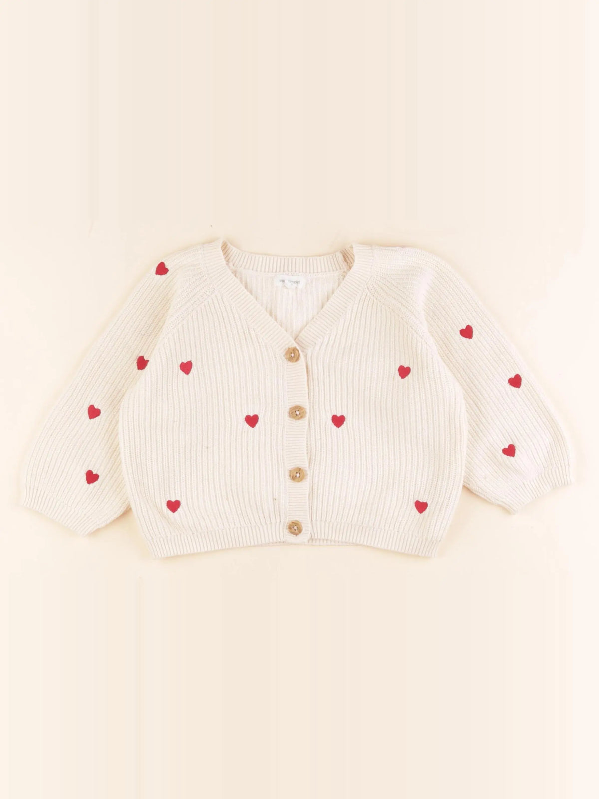 Vertbaudet - gilet blanc, rouge - 24 mois