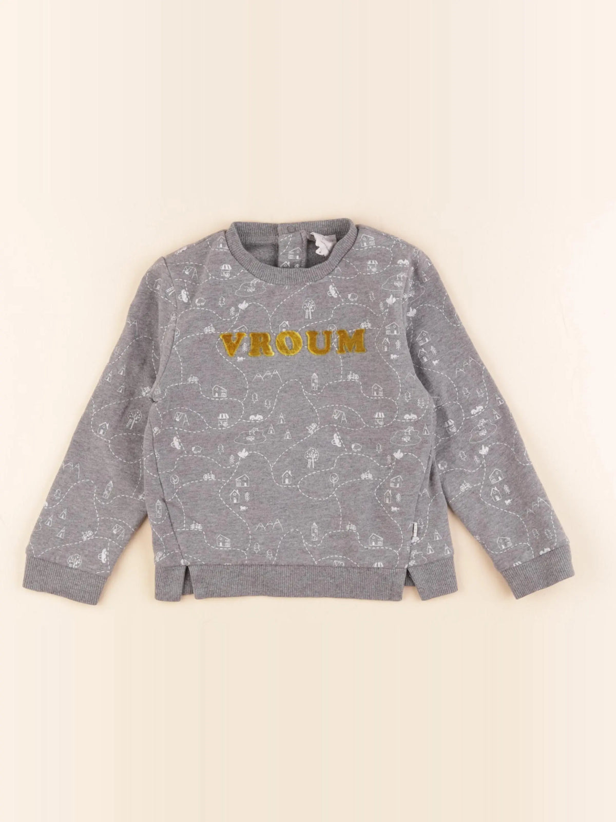 Carrément Beau - sweat gris - 3 ans