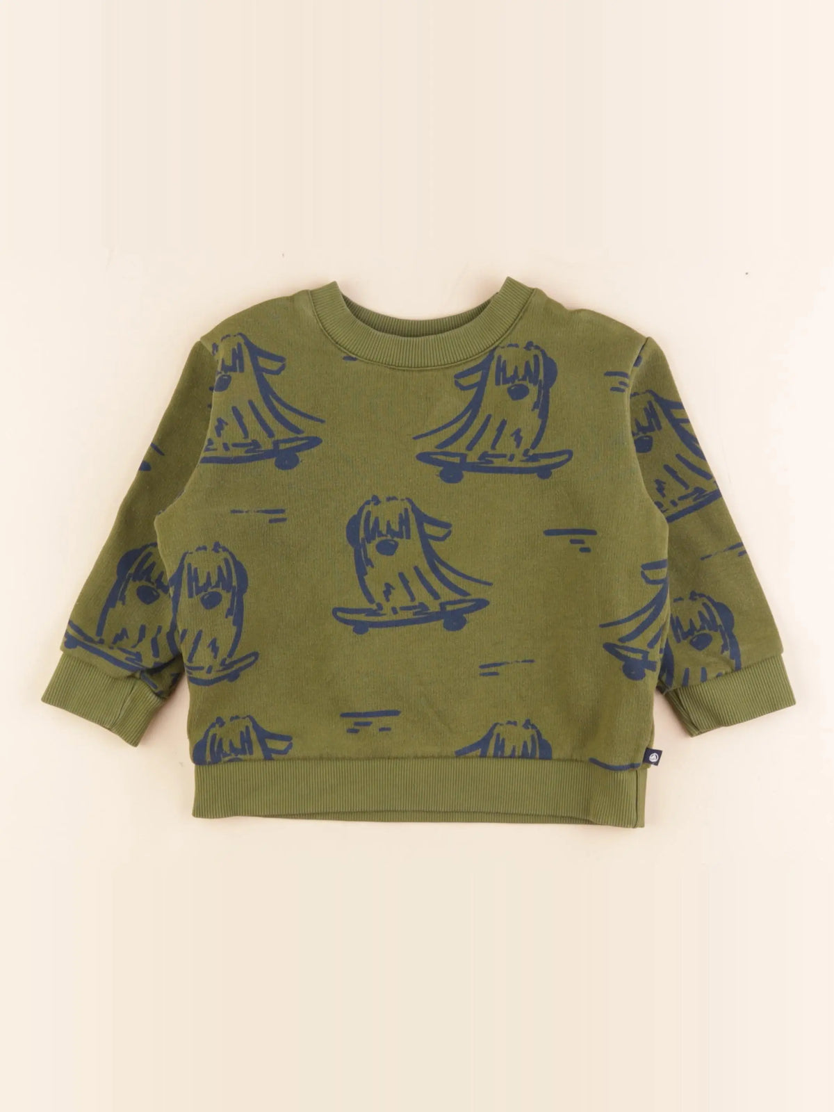 Petit Bateau - sweat vert - 3 ans