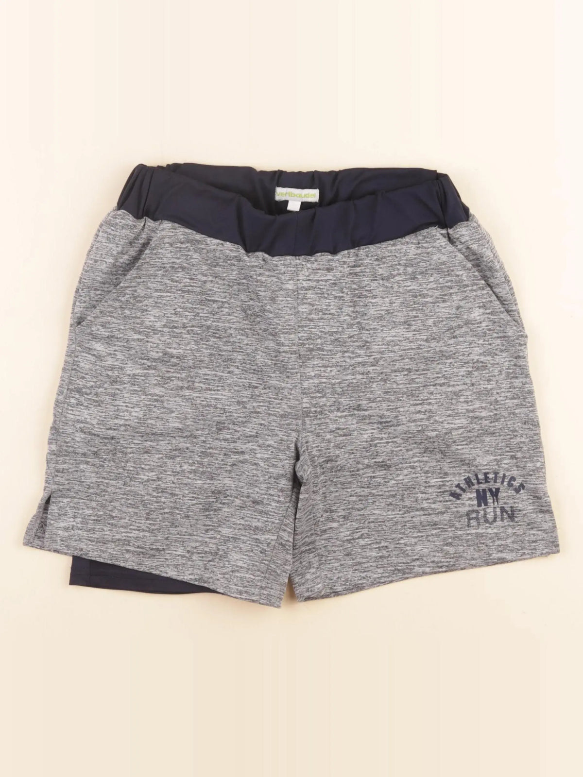 Vertbaudet - short de sport bleu, gris - 8 ans