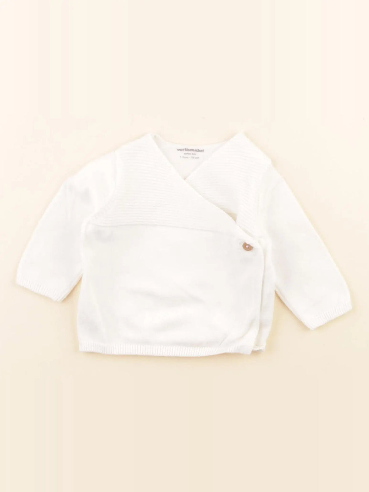 Vertbaudet - pull blanc - 1 mois