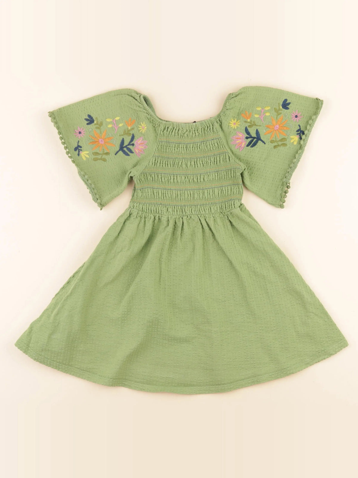 Monoprix - robe vert - 4 ans