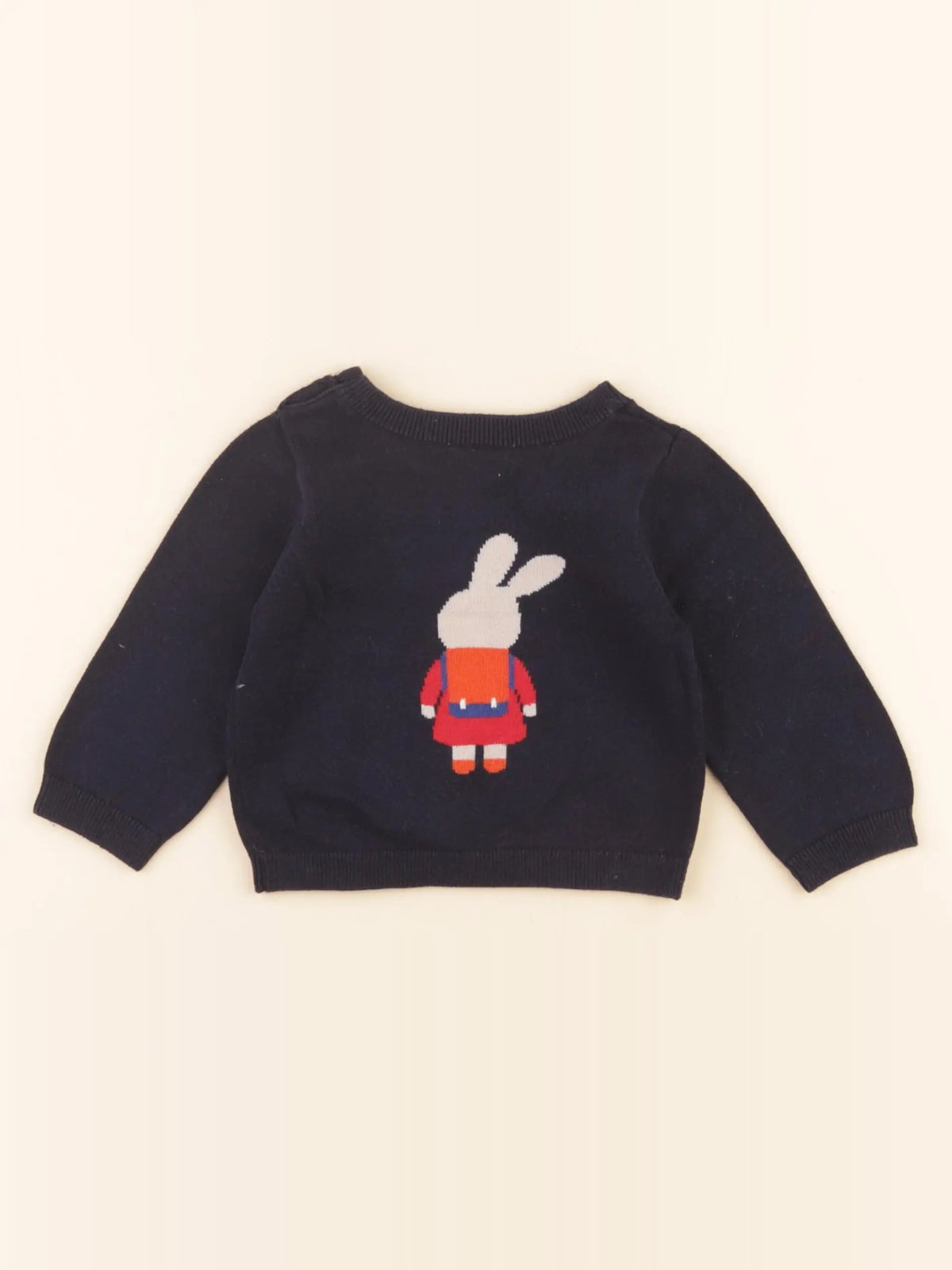 Jacadi - pull imprimé au dos bleu - 6 mois