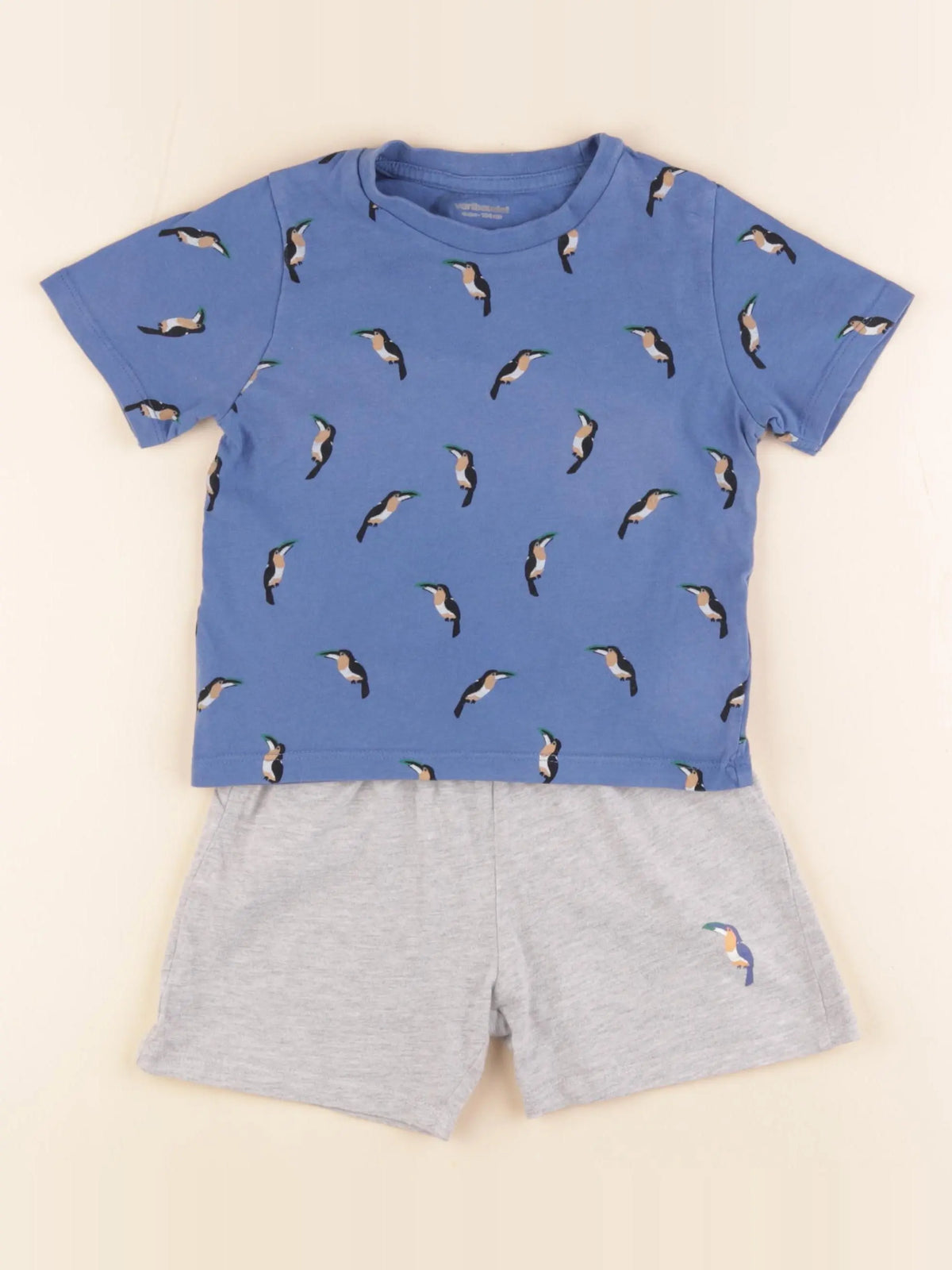Vertbaudet - pyjama coton bleu, gris - 4 ans
