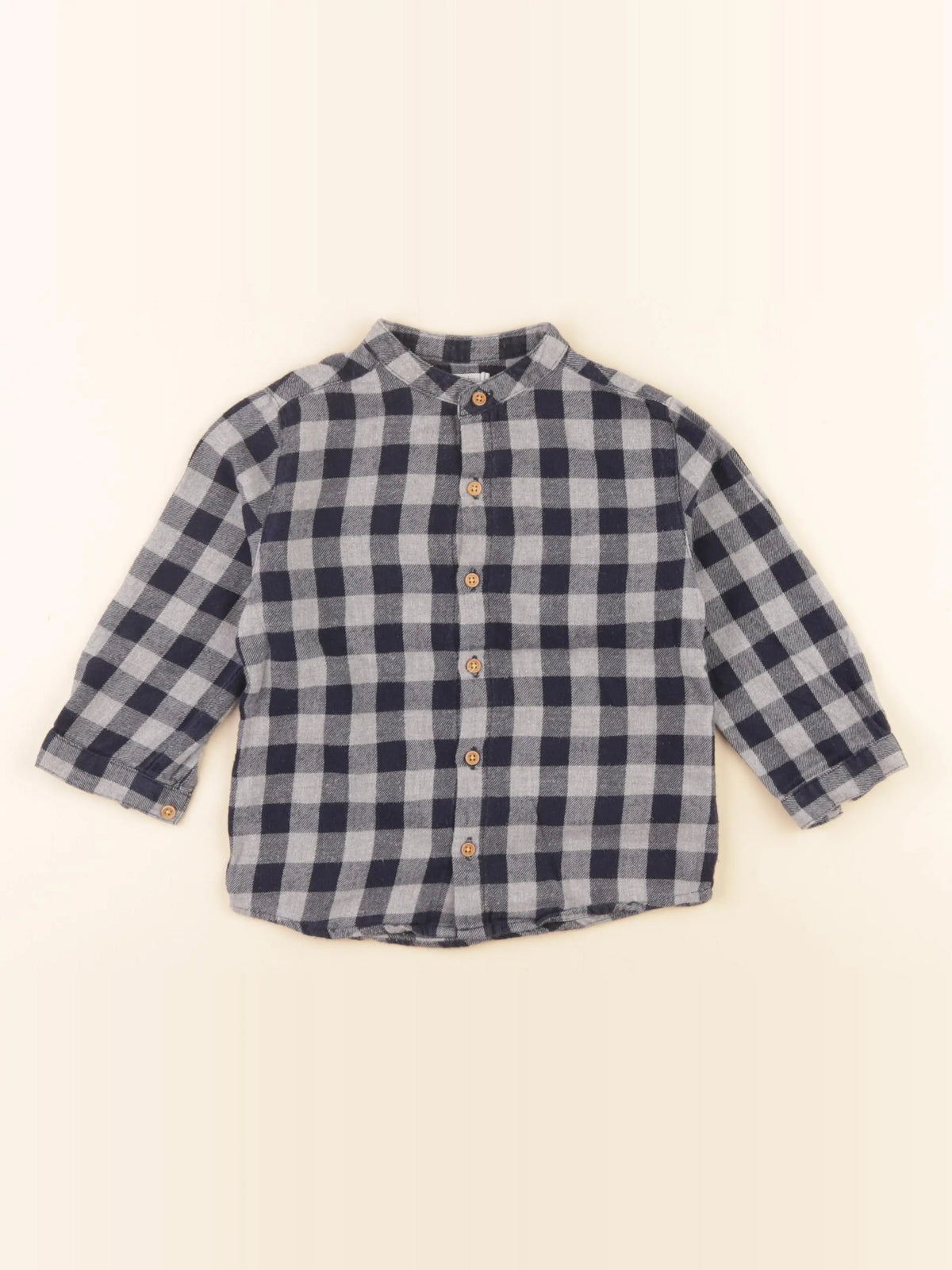 Boutchou - chemise bleu, gris - 2 ans
