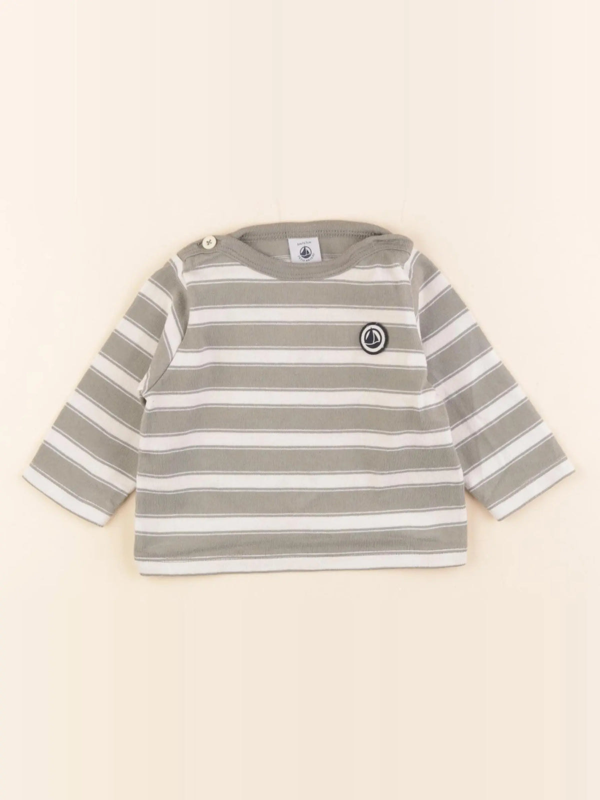 Petit Bateau - sweat vert - 6 mois