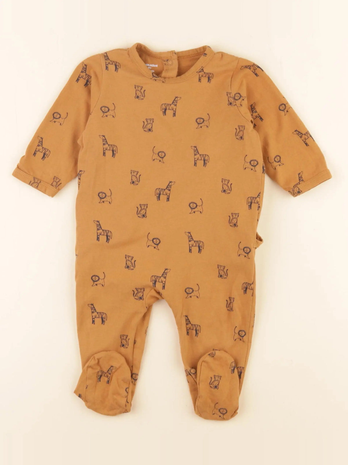 Vertbaudet - pyjama coton marron - 6 mois