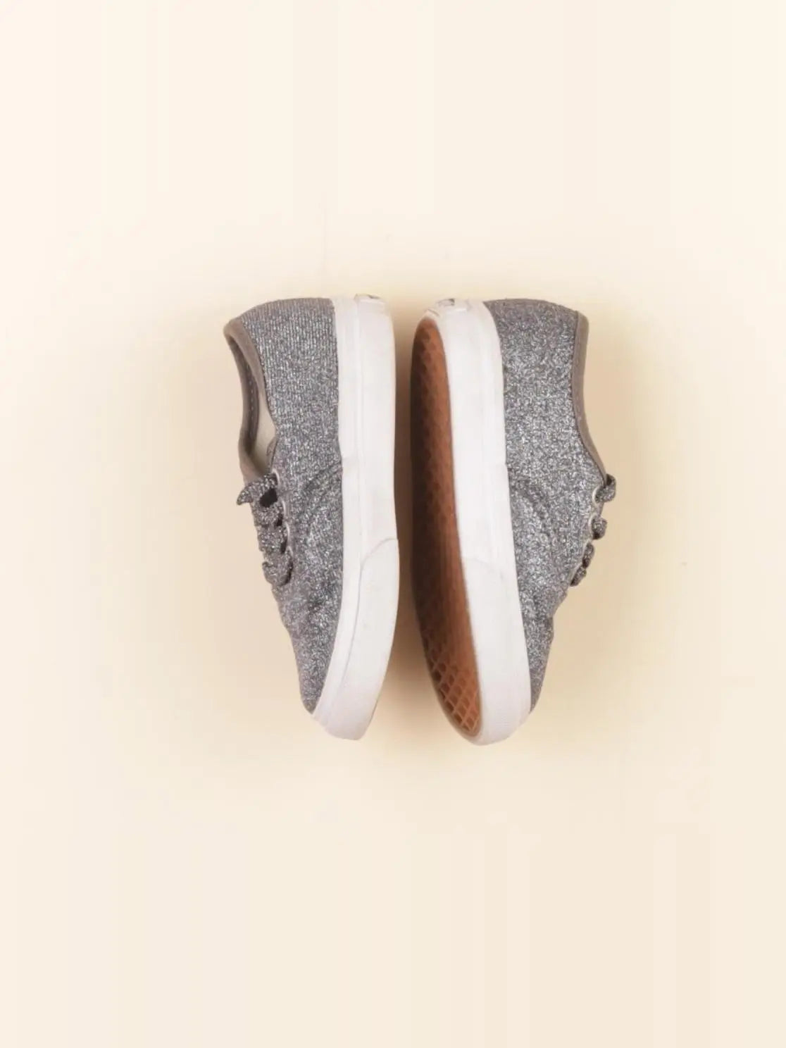 Vans - tennis à scratch/ lacets gris, argent - pointure 22