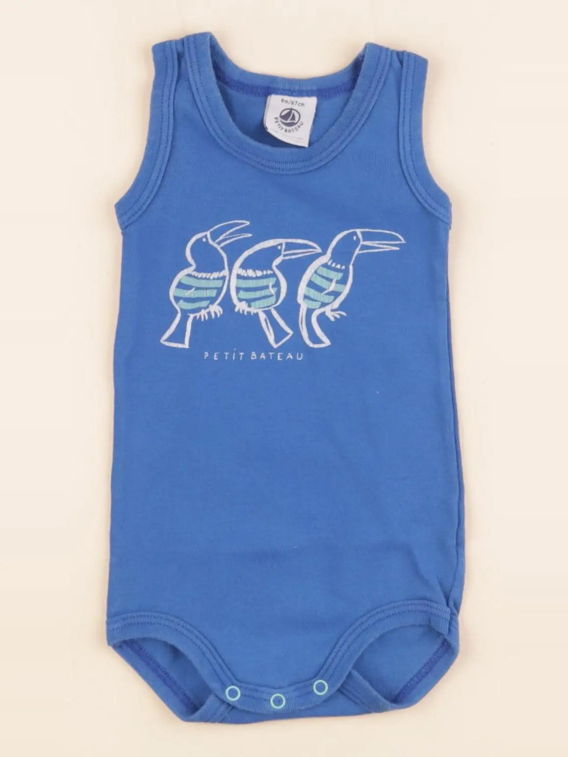Petit Bateau - body bleu - 6 mois