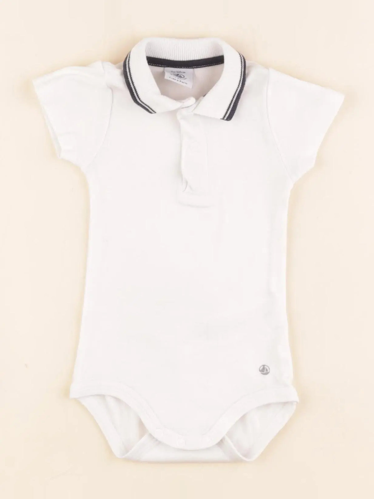 Petit Bateau - body à col blanc - 3 mois