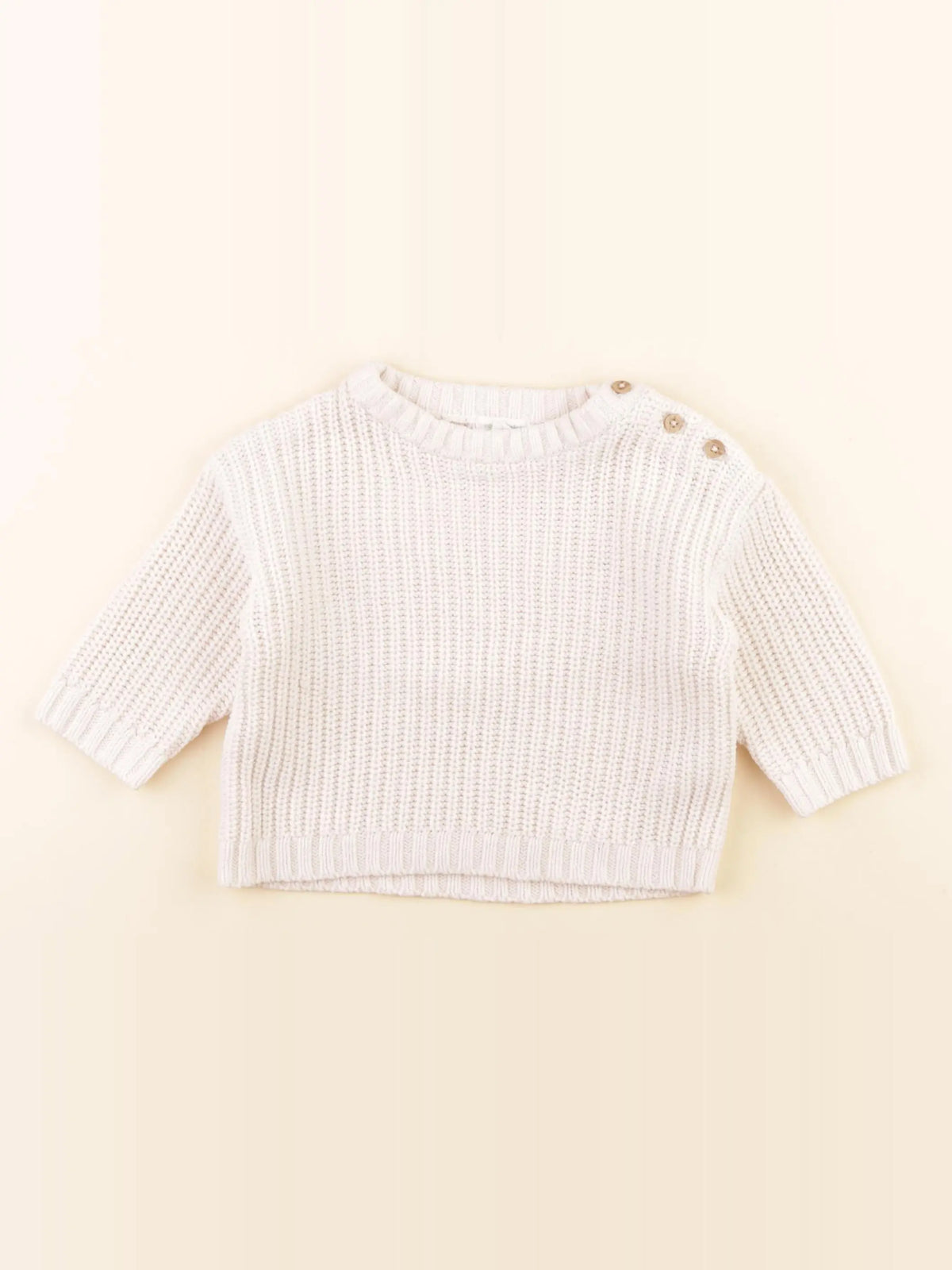 Vertbaudet - pull beige - 9 mois