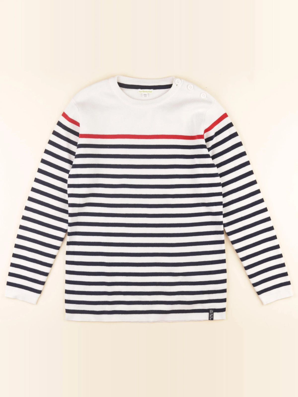 Vertbaudet - pull blanc, bleu - 14 ans
