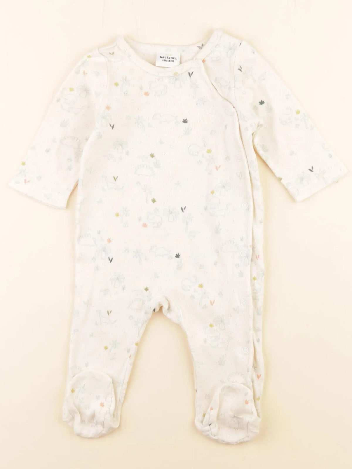 Tape à l'oeil - pyjama coton beige - 6 mois