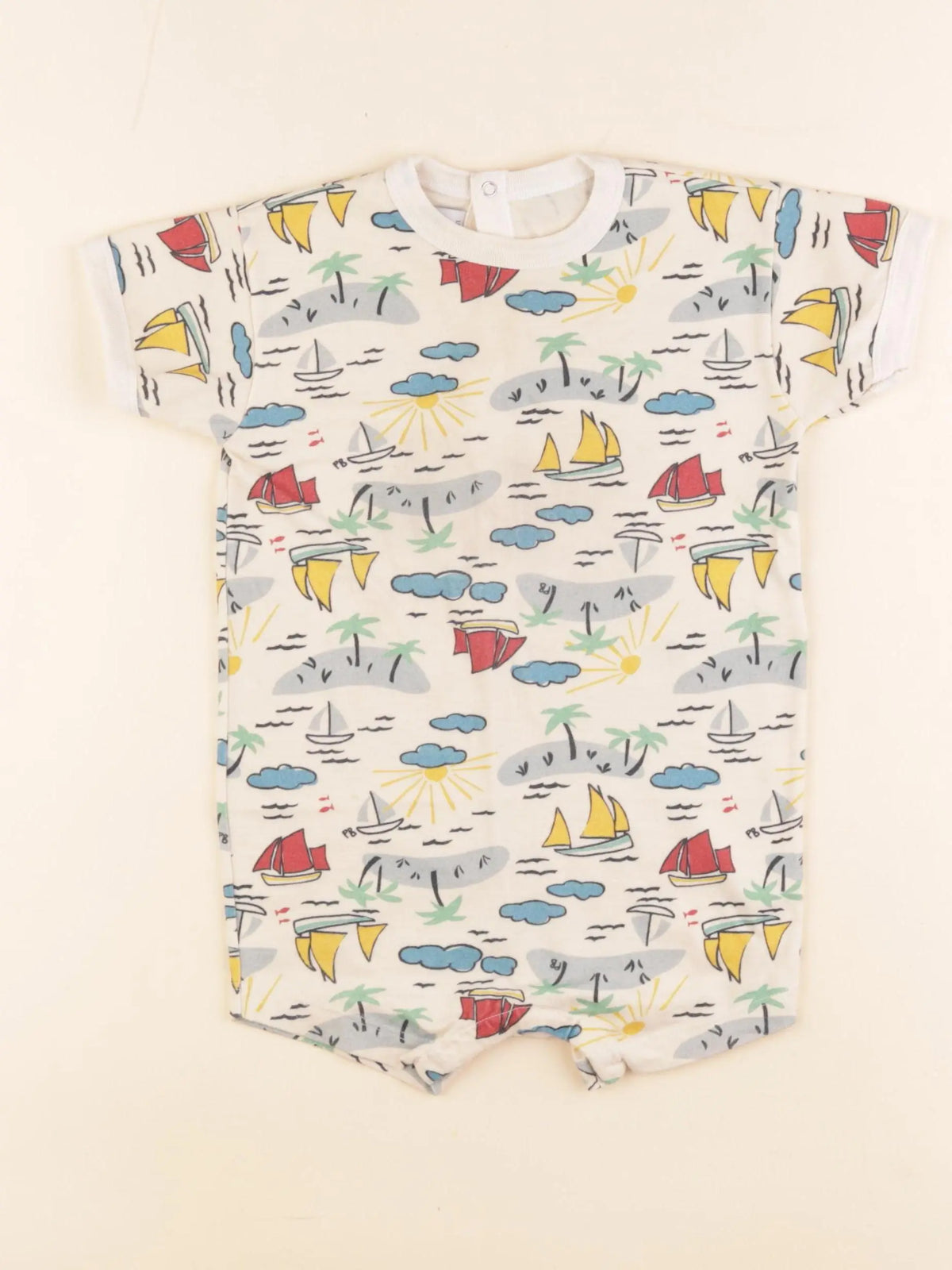 Petit Bateau - pyjama coton beige - 12 mois