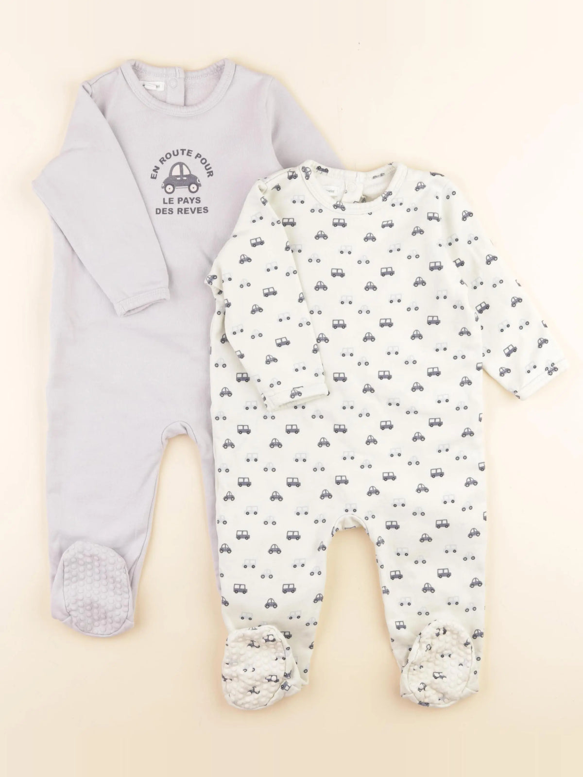Vertbaudet - lot de 2 pyjamas coton blanc, bleu - 18 mois