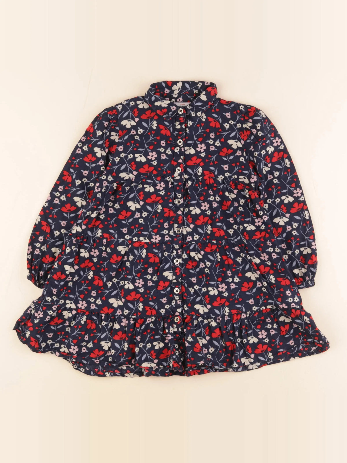 Tape à l'oeil - robe bleu, rouge - 2/3 ans