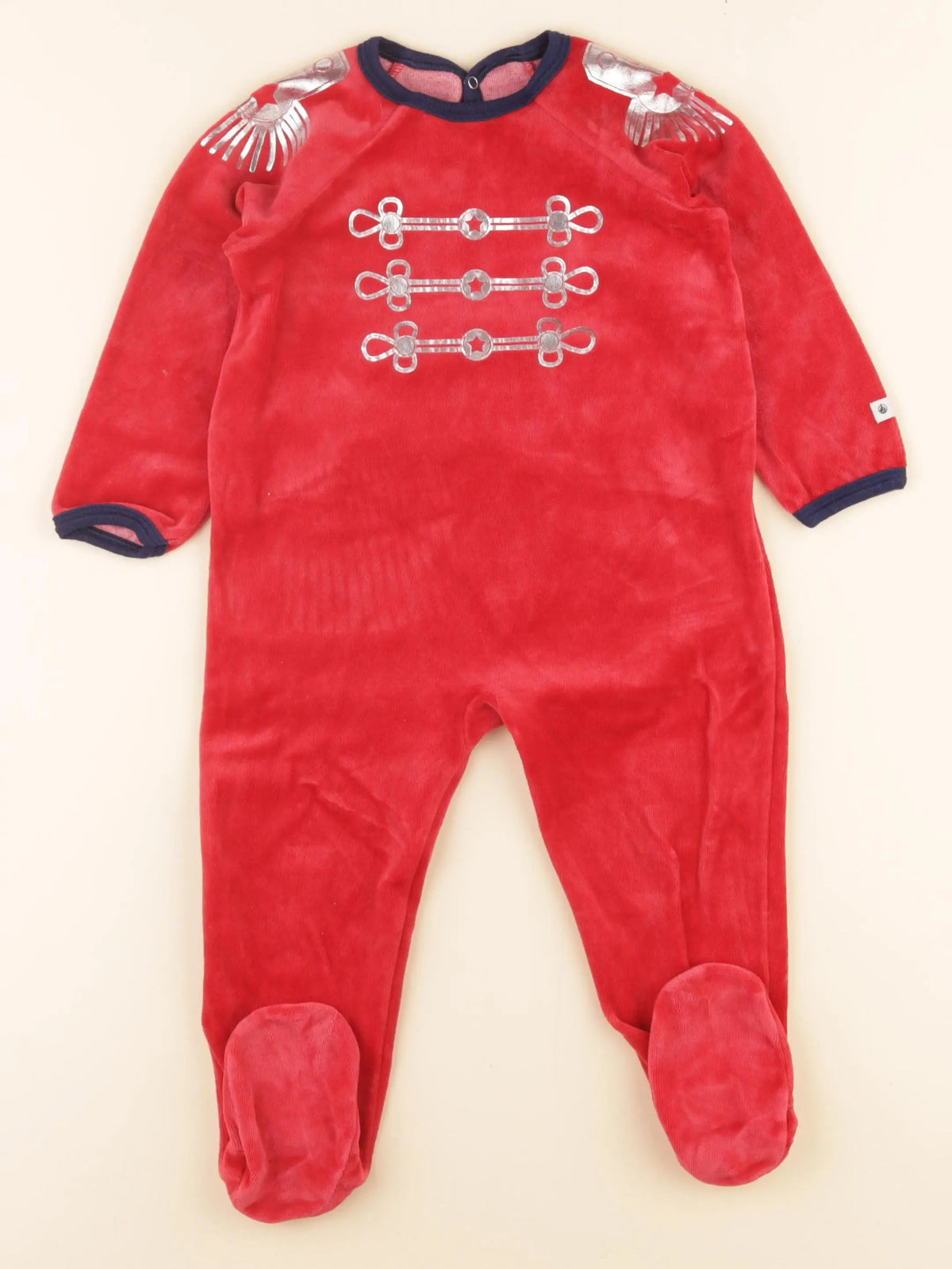 Petit Bateau - pyjama velours rouge - 24 mois