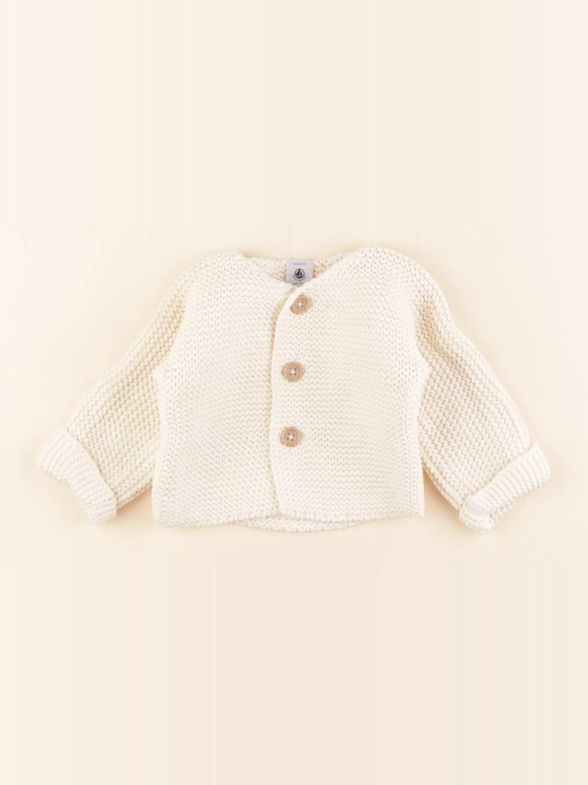 Petit Bateau - gilet beige - 6 mois