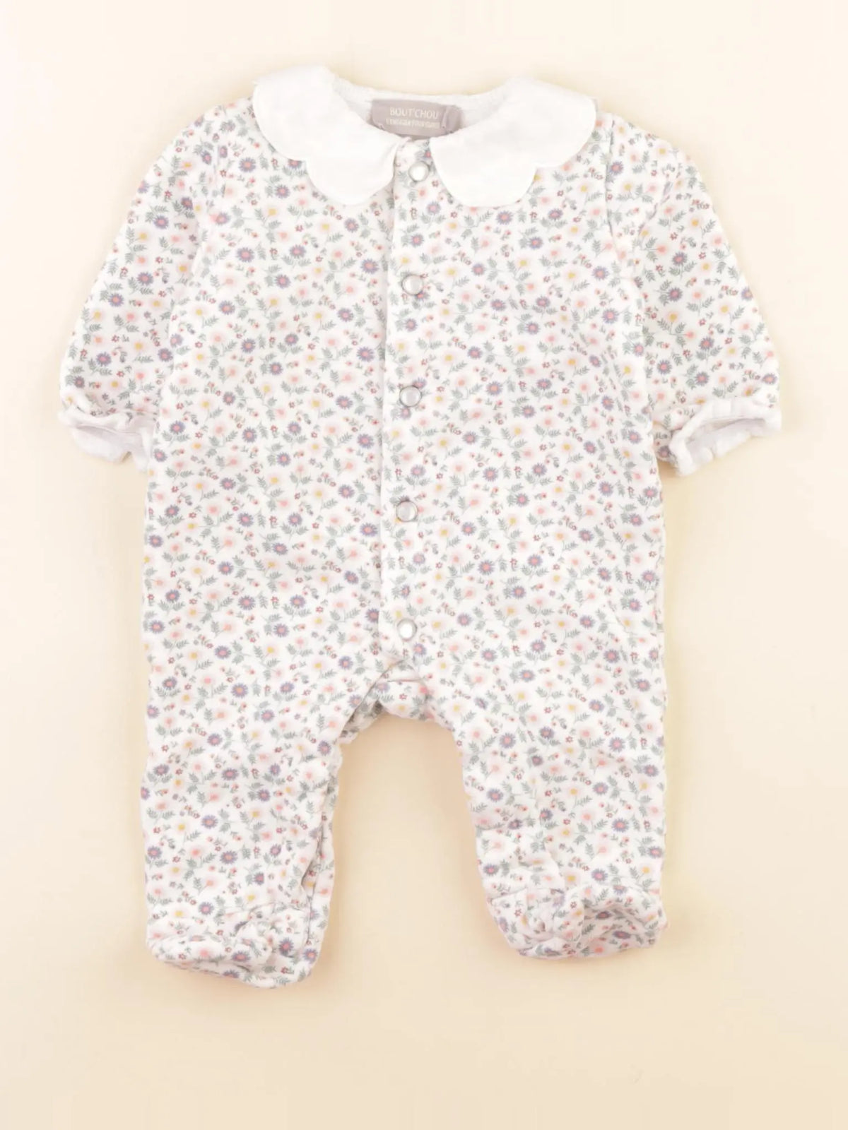 Boutchou - pyjama coton blanc - 1 mois