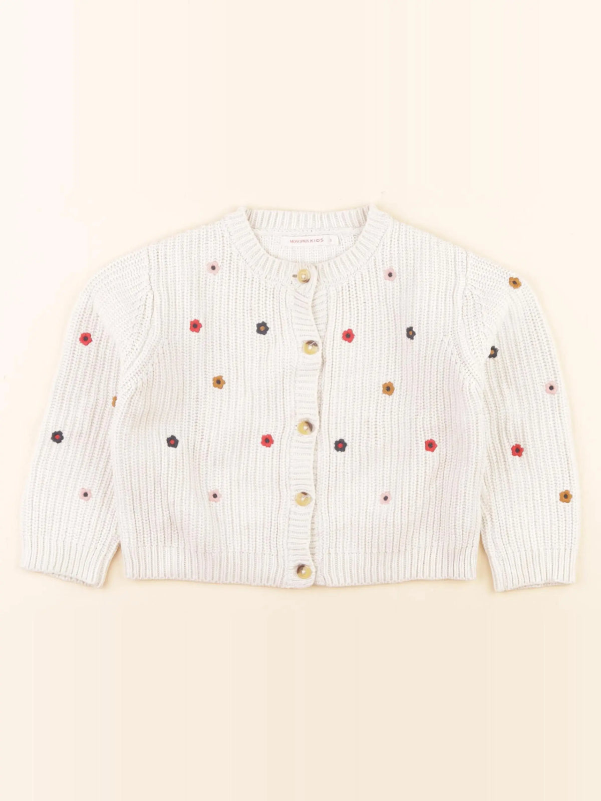 Monoprix - gilet beige - 3 ans