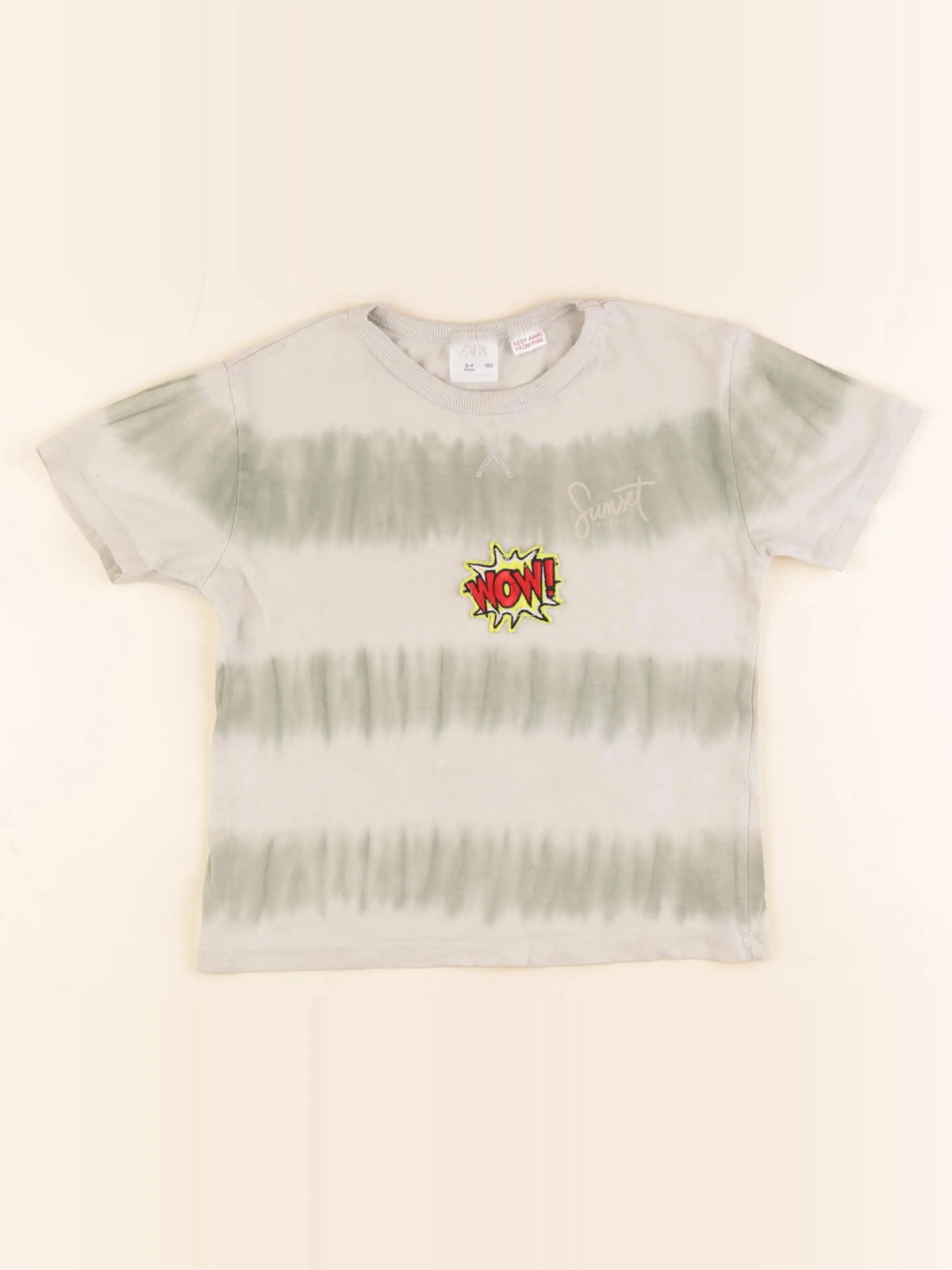 Zara - tee-shirt vert - 3/4 ans