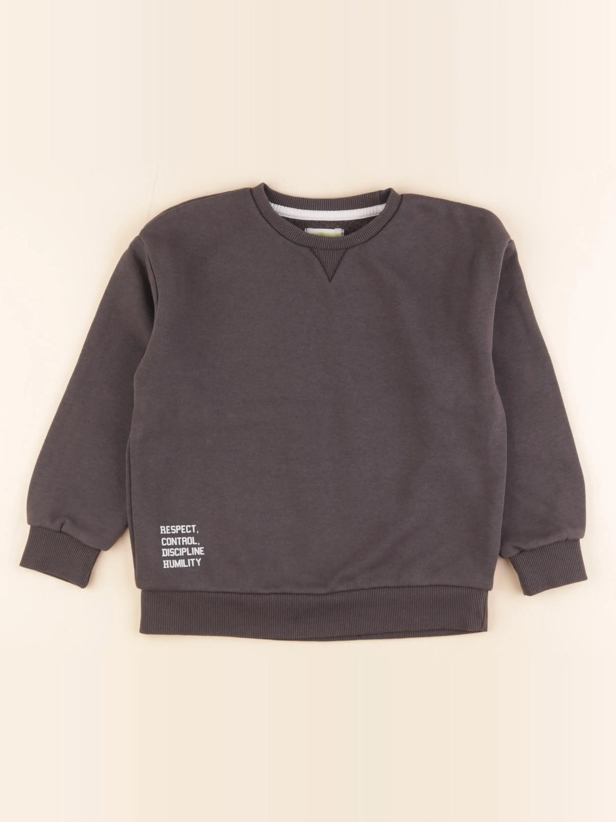 Vertbaudet - sweat imprimé au dos gris - 6 ans