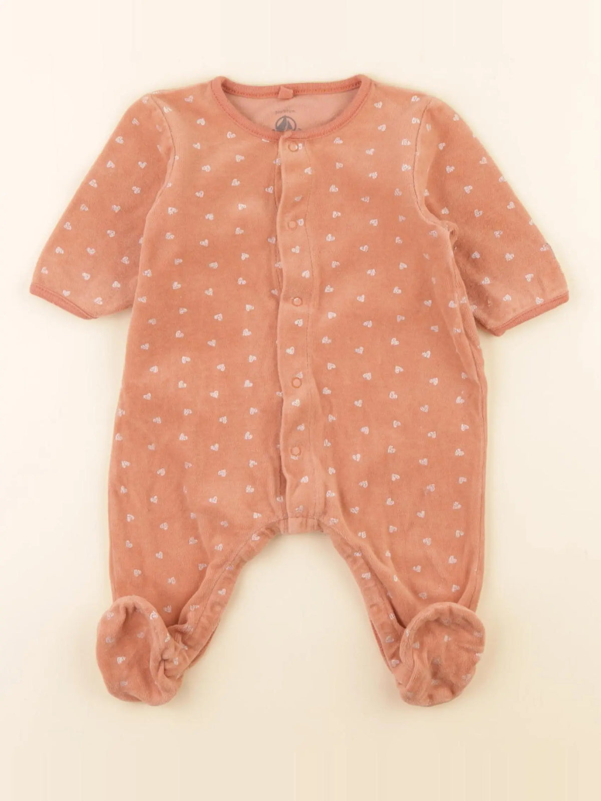 Petit Bateau - pyjama velours rose - 3 mois