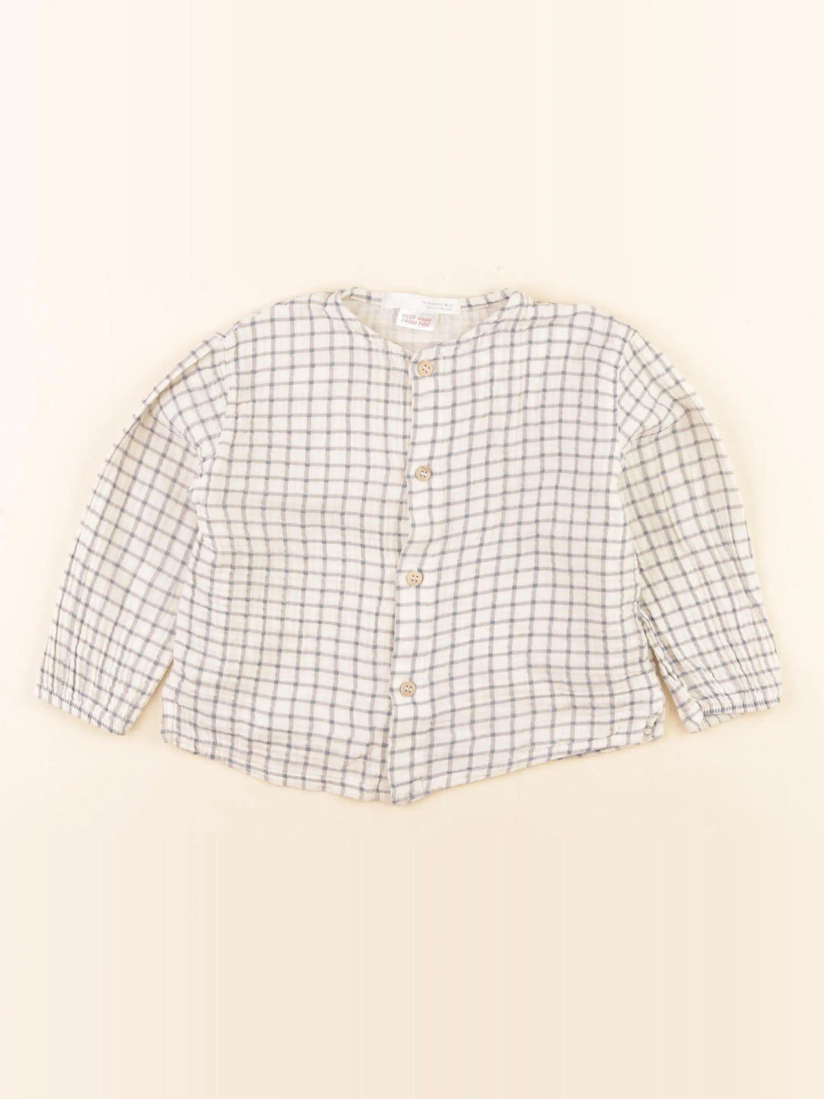 Zara - chemise blanc, bleu - 12/18 mois