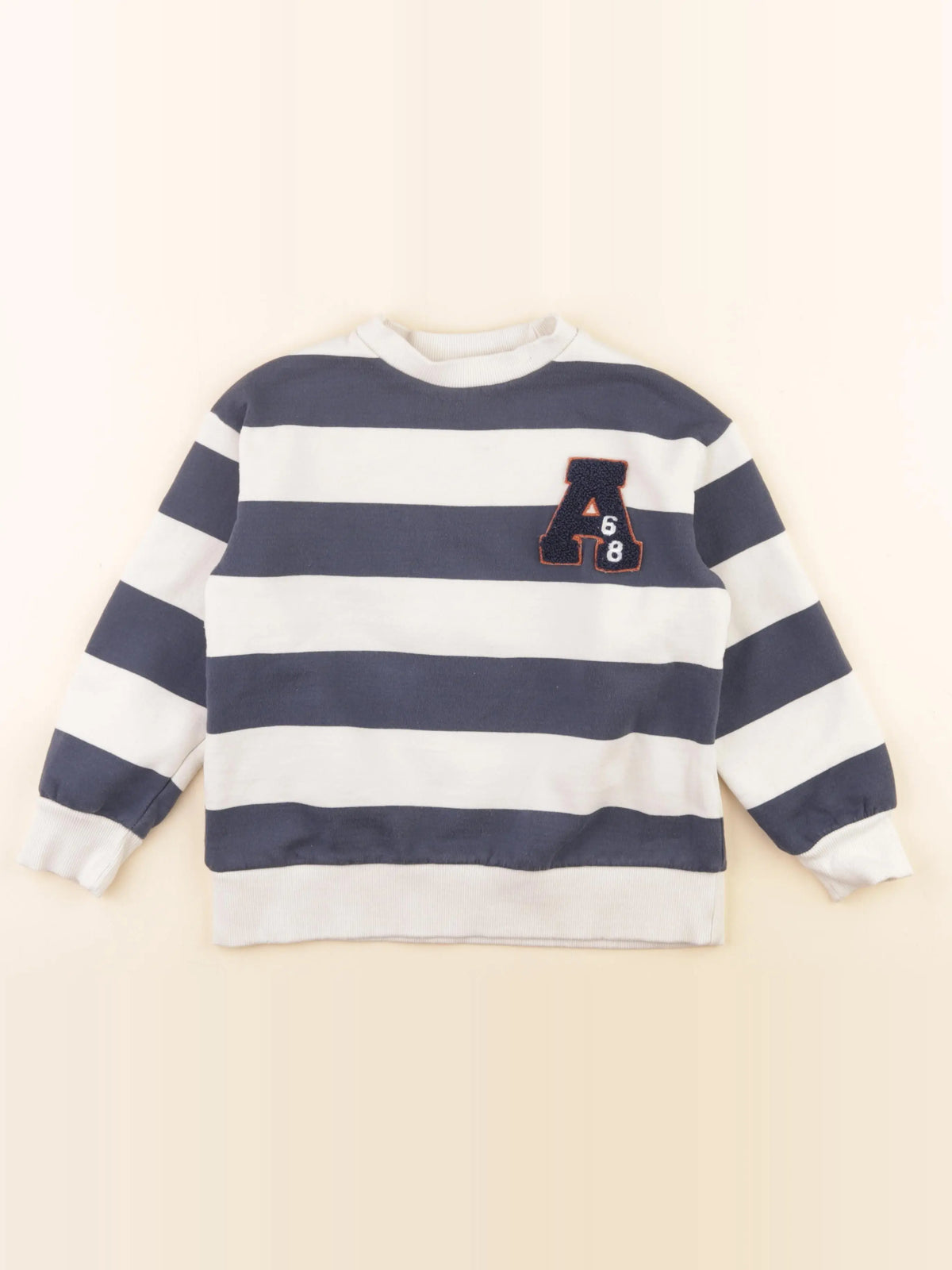 Vertbaudet - sweat bleu, blanc - 8 ans