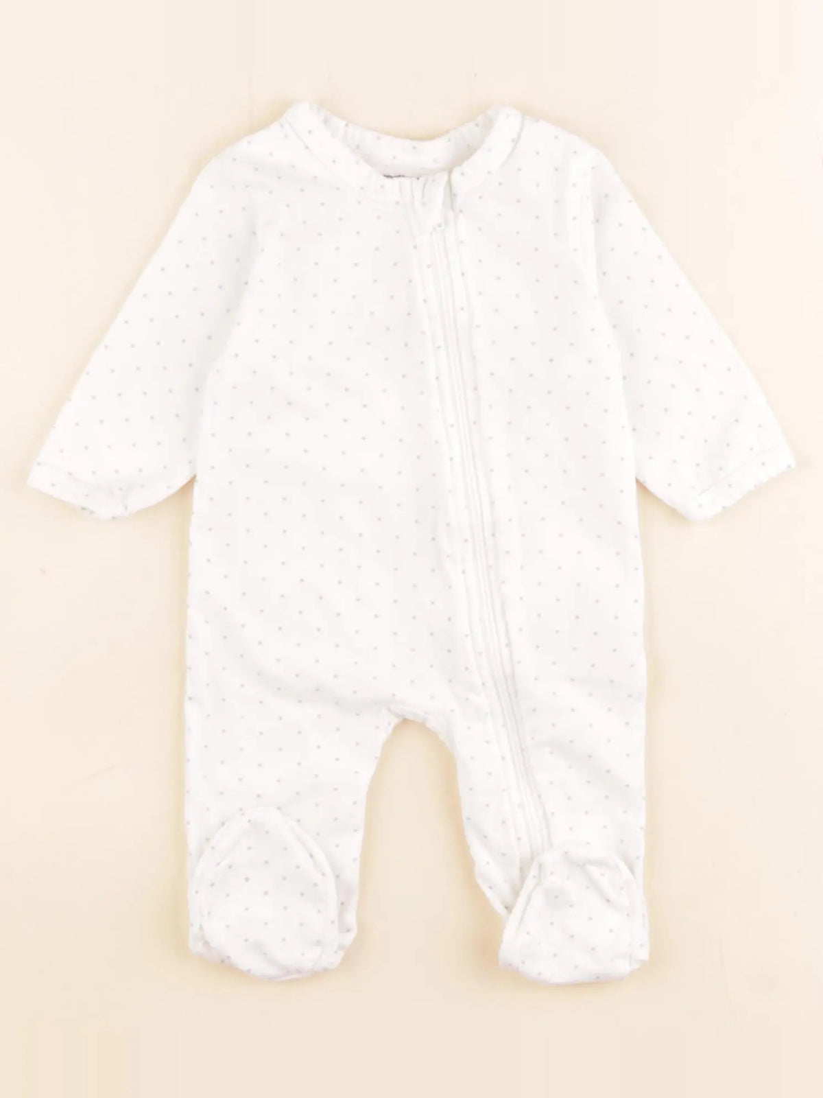Vertbaudet - pyjama coton blanc - 1 mois