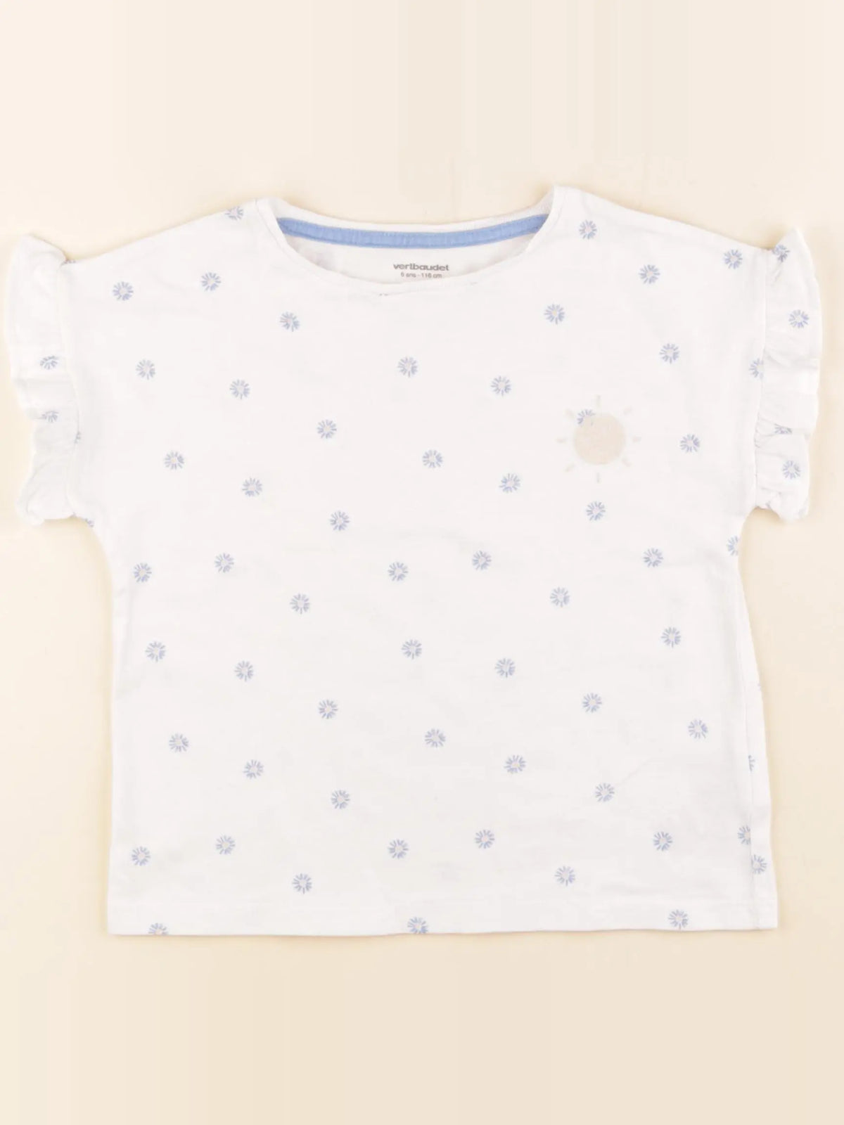 Vertbaudet - tee-shirt bleu, blanc - 6 ans