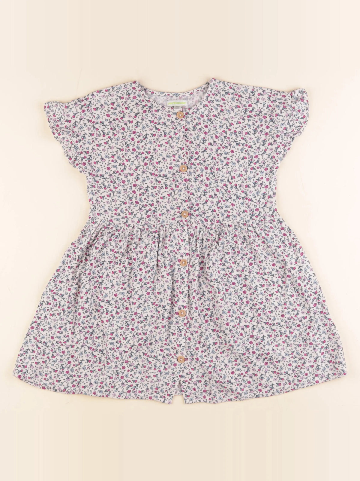 Vertbaudet - robe coton multicolore - 7 ans