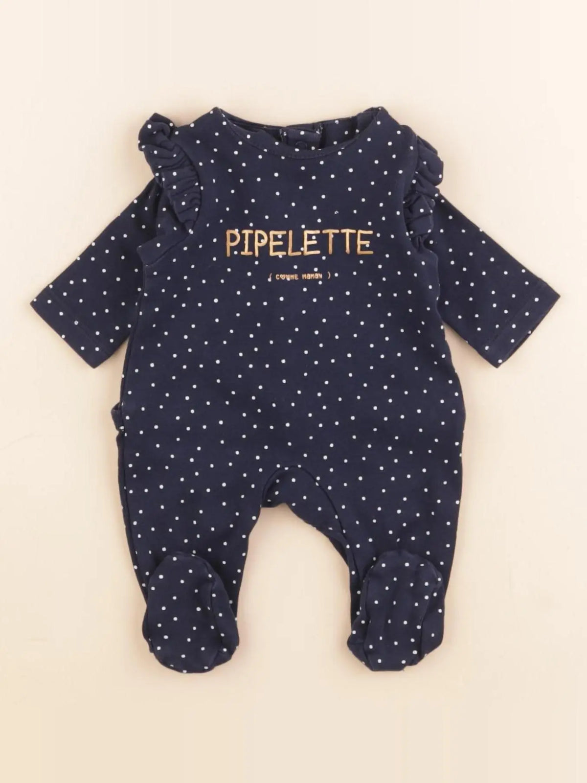 Vertbaudet - pyjama coton bleu - 0 mois