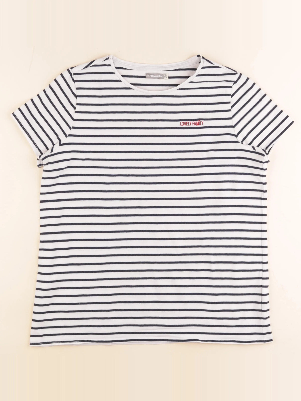 Vertbaudet - tee-shirt grossesse bleu, blanc - 38 à 40