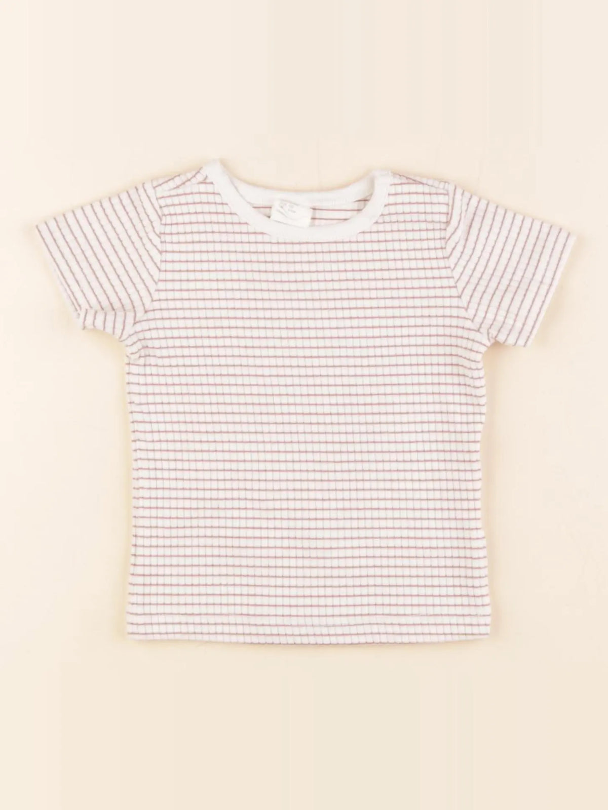 H&M - tee-shirt blanc, marron - 6 mois